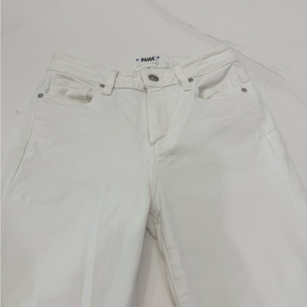 PAIGE Off-White High-Rise Straight Jeans